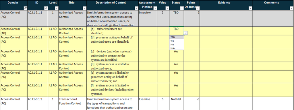 CMMC Level 2 Assessment Tool